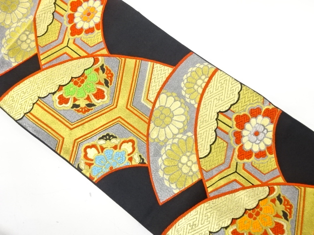 JAPANESE FUKURO OBI / WOVEN FLOWER CLASSICAL PATTERN